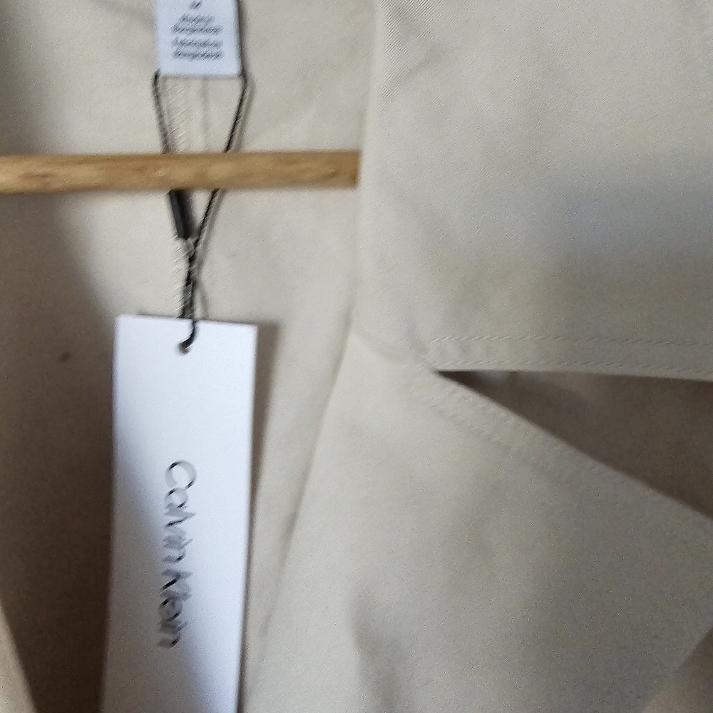 Calvin Klein Short Cotton Trench Coat - Picture 7 of 14